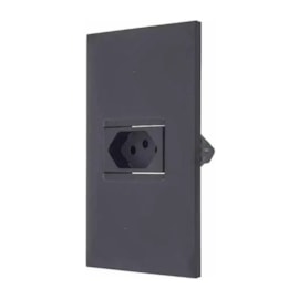 Tomada Plus+ 10A Preta Com Placa Pial