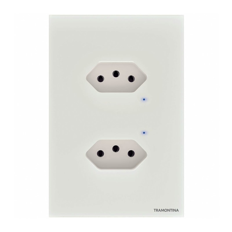 Tomada Smart Dupla Branca 10A 250V Tramontina