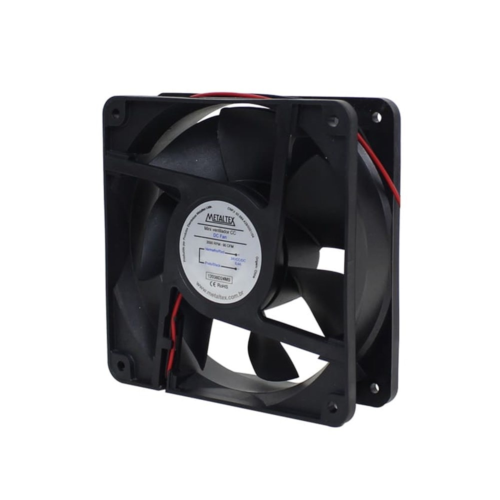 Ventilador De Painel 120X120X38mm Bivolt 12038ABHBL Metaltex