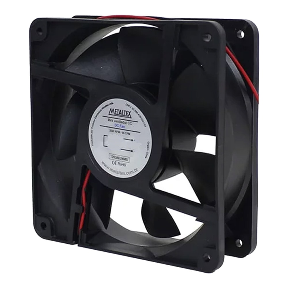 Ventilador De Painel 120X120X38mm Bivolt 12038ABHBL Metaltex