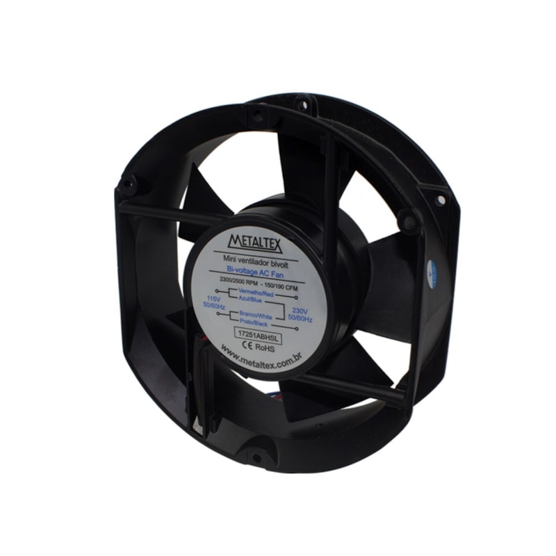 Ventilador De Painel 172x150x51Mm Bivolt 17251Abhsl Sleev Metaltex
