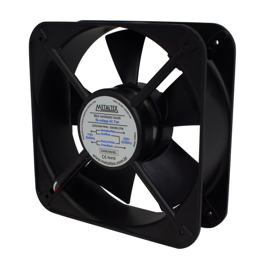 Ventilador De Painel 200x200x60mm 220VCA 20060A2HBL Metaltex