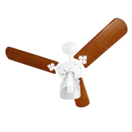 Ventilador de Teto Delta Light 3 Pás Branco/Madeira 127V Venti-Delta Ventilador de Teto Delta Light 3 Pás Branco/Madeira 127V Venti-Delta