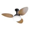 Ventilador De Teto Jet Preto e Mogno 3 Pas 2 Lâmpadas e27 127V Venti-Delta