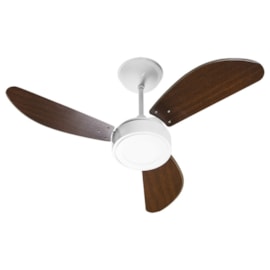 Ventilador De Teto Led 12W 6000K New Light 3 Pás Branco e Tabaco 127V Venti-Delta